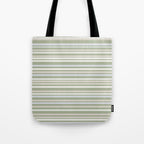 Joseph Stripes Fine Stripe Pattern in Sage Green, Light Silver Gray, Beige, and Cream Tote Bag Gallery Image 1