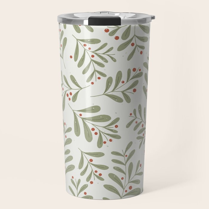 Modern Mistletoe Travel Mug Gallery Image 1
