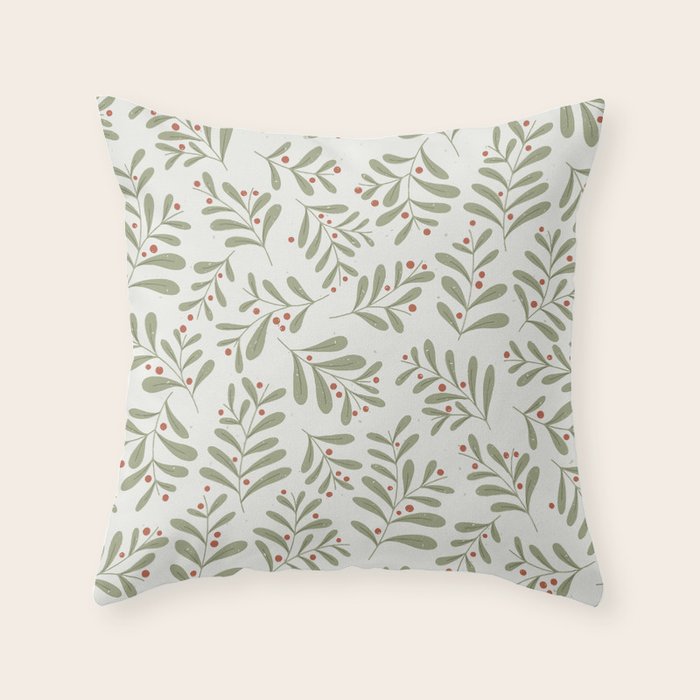 Modern Mistletoe Throw Pillow Gallery Image 6