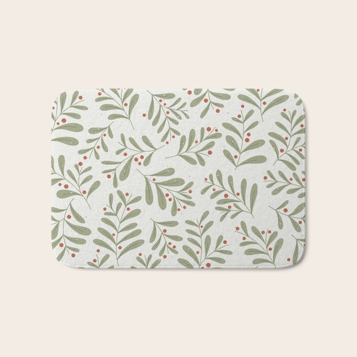 Modern Mistletoe Bath Mat Gallery Image 1