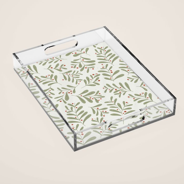 Modern Mistletoe Acrylic Tray Gallery Image 1