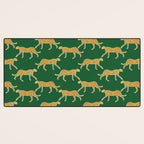 Tropical Animal Print Green Cheetah Illustration Desk Mat Gallery Image 3
