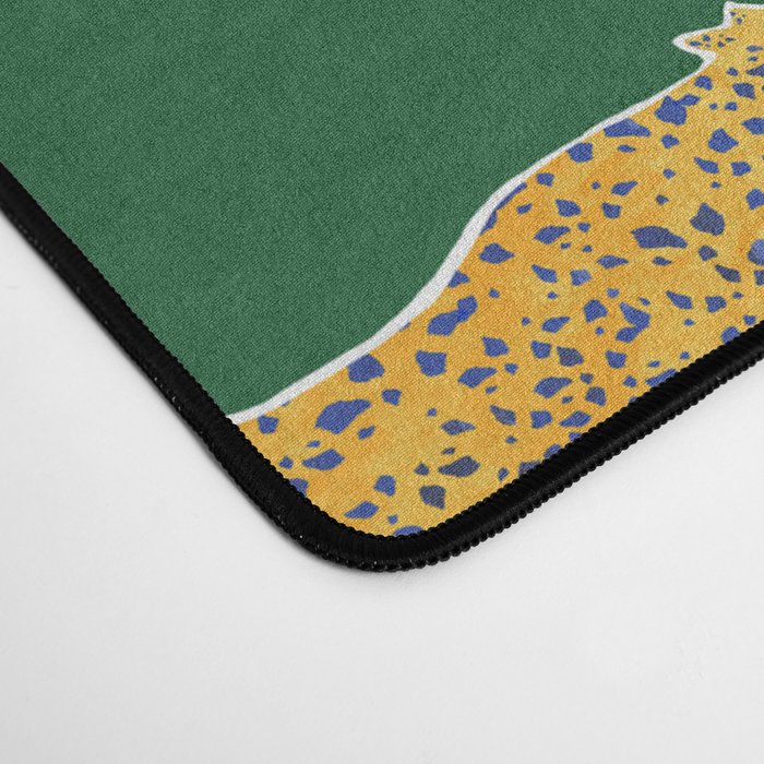 Tropical Animal Print Green Cheetah Illustration Desk Mat Gallery Image 4