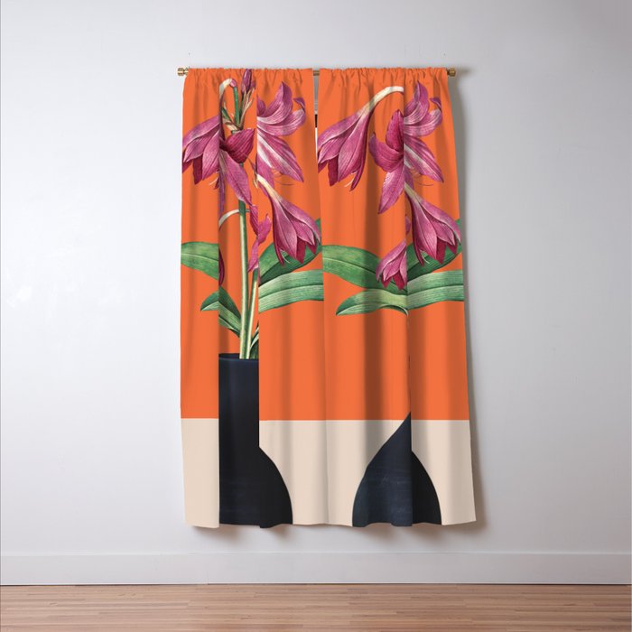 Flowers in Black Vase 4 Window Curtain Gallery Image 3