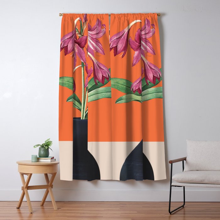 Flowers in Black Vase 4 Window Curtain Gallery Image 1