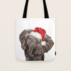 Christmas Baby Elephant Tote Bag Gallery Image 1