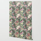 Vintage & Shabby Chic - Sepia Pink Tropical Bird Summer Garden Wallpaper Gallery Image 2