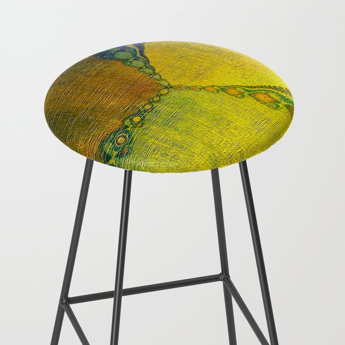 Sunny Southwestern Abstract - yellow navy chartreuse  Stool Gallery Image 2