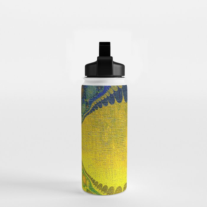 Sunny Southwestern Abstract - yellow navy chartreuse  Water Bottle Gallery Image 2