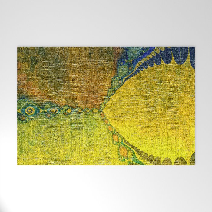 Sunny Southwestern Abstract - yellow navy chartreuse  Welcome Mat Gallery Image 1