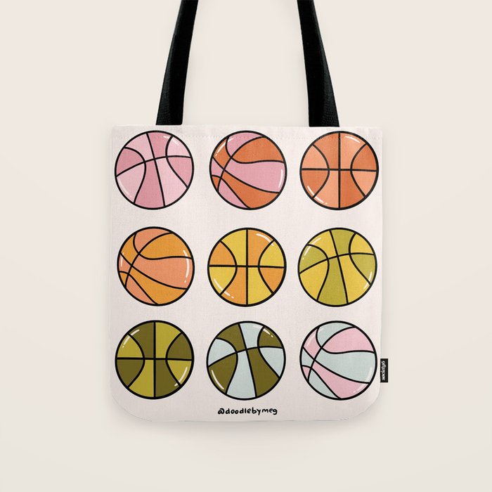 Rainbow Basketballs Tote Bag Gallery Image 1