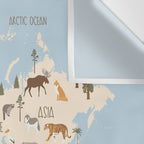 Illustrated Animal World Map Wall Tapestry Gallery Image 3