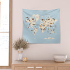 Illustrated Animal World Map Wall Tapestry Gallery Image 2