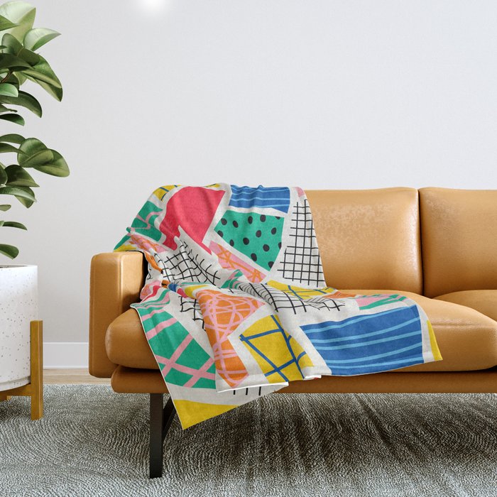 Color Patchwork: Bauhaus Edition Throw Blanket Gallery Image 1