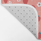 Wild Strawberries Red Bath Mat Gallery Image 2