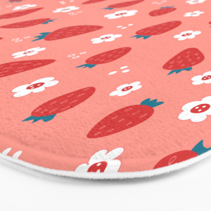 Wild Strawberries Red Bath Mat Gallery Image 3