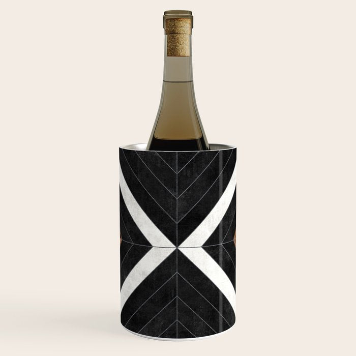 Urban Tribal Pattern No.1 - Concrete and Wood Wine Chiller Gallery Image 1