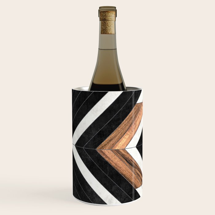 Urban Tribal Pattern No.1 - Concrete and Wood Wine Chiller Gallery Image 3