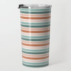 stripes - terra cotta and teal Travel Mug Gallery Image 3