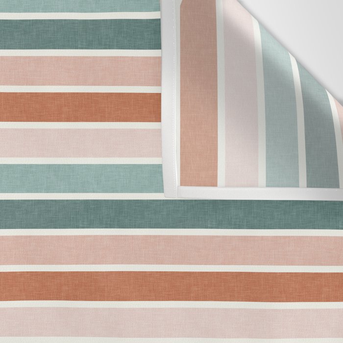 stripes - terra cotta and teal Wall Tapestry Gallery Image 3