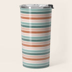 stripes - terra cotta and teal Travel Mug Gallery Image 2