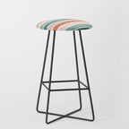 stripes - terra cotta and teal Stool Gallery Image 1