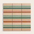 stripes - terra cotta and teal Wood Wall Art Gallery Image 1