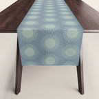 Boho Summer Sun Pattern V Neutral Blue Sage Green Table Runner Gallery Image 1