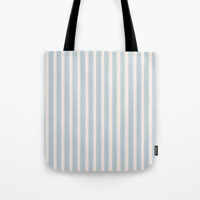 Blue and Cream Stripes Tote Bag Gallery Image 1