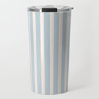 Blue and Cream Stripes Travel Mug Gallery Image 1
