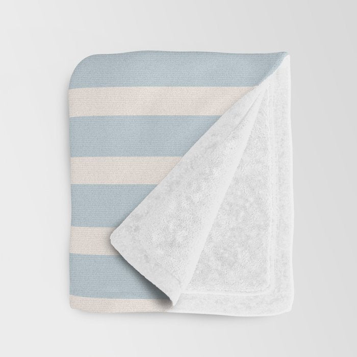Blue and Cream Stripes Throw Blanket Gallery Image 3