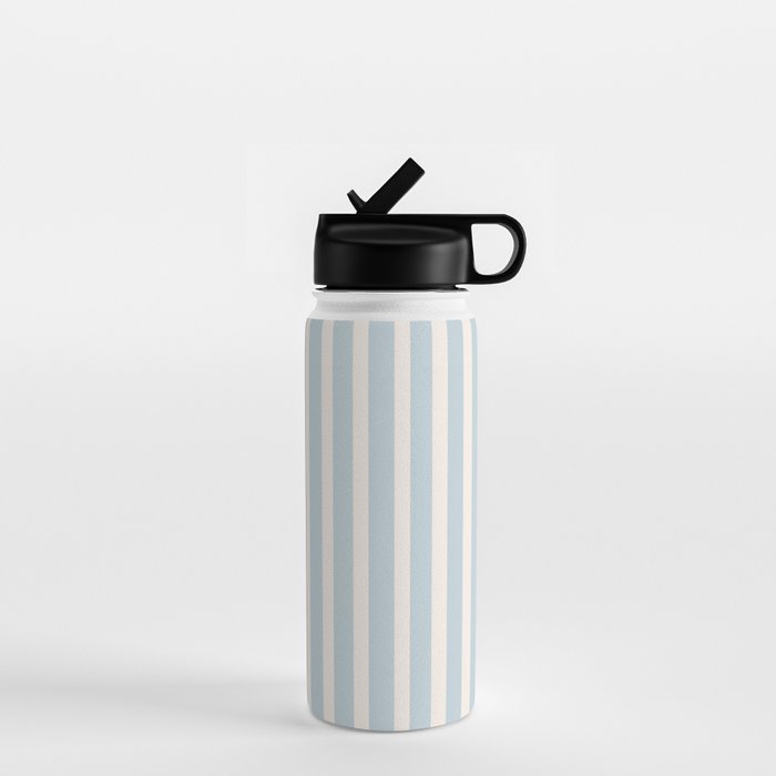 Blue and Cream Stripes Water Bottle Gallery Image 1