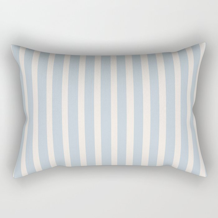 Blue and Cream Stripes Rectangular Pillow Gallery Image 2
