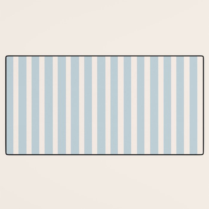 Blue and Cream Stripes Desk Mat Gallery Image 3
