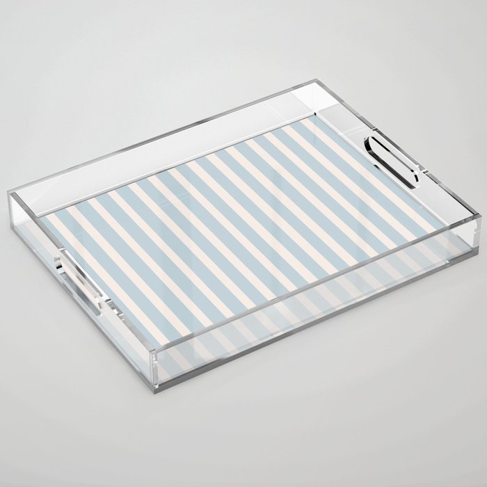 Blue and Cream Stripes Acrylic Tray Gallery Image 1