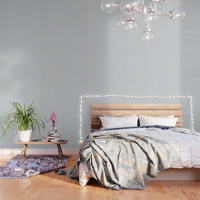 Blue and Cream Stripes Wallpaper Gallery Image 1
