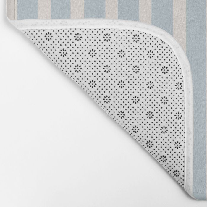 Blue and Cream Stripes Bath Mat Gallery Image 2