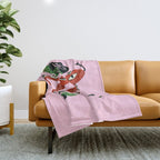 Snake with Black Roses Lunar New Year Art Throw Blanket Gallery Image 1