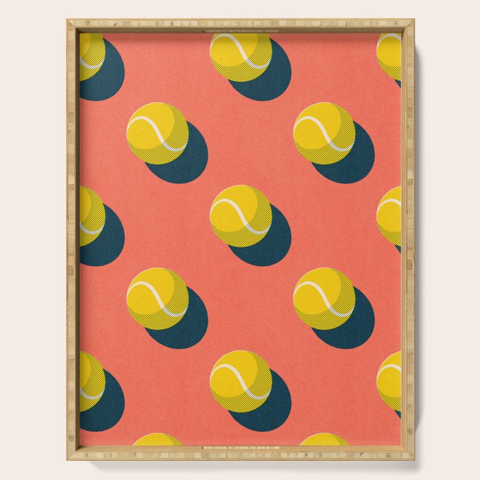 BALLS Tennis - clay court - pattern Serving Tray Gallery Image 1