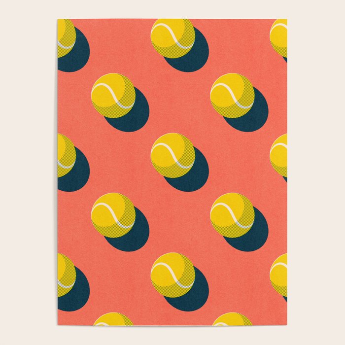 BALLS Tennis - clay court - pattern Poster Gallery Image 4