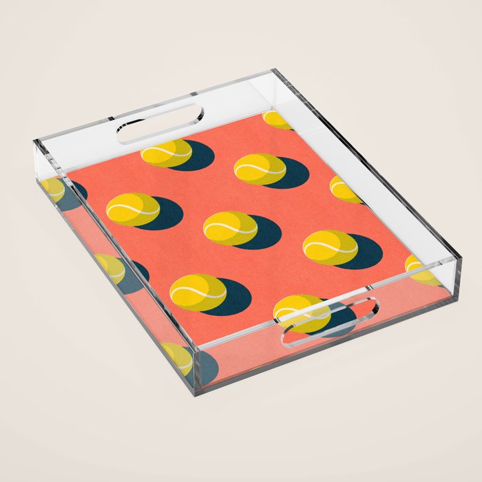 BALLS Tennis - clay court - pattern Acrylic Tray Gallery Image 1