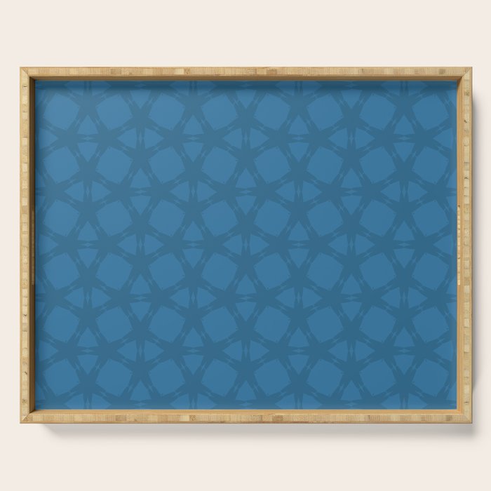 Celestial Blue Rippling Wave Pattern Serving Tray Gallery Image 1