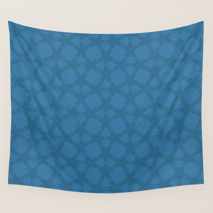 Celestial Blue Rippling Wave Pattern Wall Tapestry Gallery Image 4