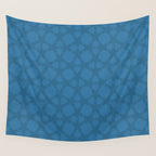 Celestial Blue Rippling Wave Pattern Wall Tapestry Gallery Image 4