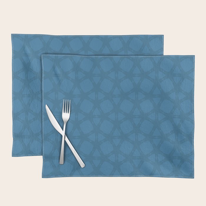 Celestial Blue Rippling Wave Pattern Placemat Gallery Image 1