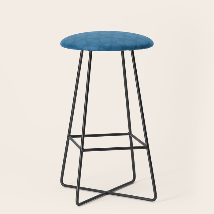 Celestial Blue Rippling Wave Pattern Stool Gallery Image 1