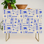 Vintage tropical summer patchwork art pattern Credenza Gallery Image 1