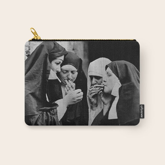 Smoking Nuns Vintage Photo -Smoking Nuns Carry All Pouch Gallery Image 1