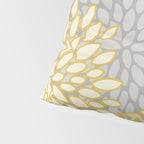 Floral Prints, Soft Yellow and Gray, Modern Print Art Pillow Sham Gallery Image 4