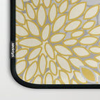 Floral Prints, Soft Yellow and Gray, Modern Print Art Laptop Sleeve Gallery Image 3